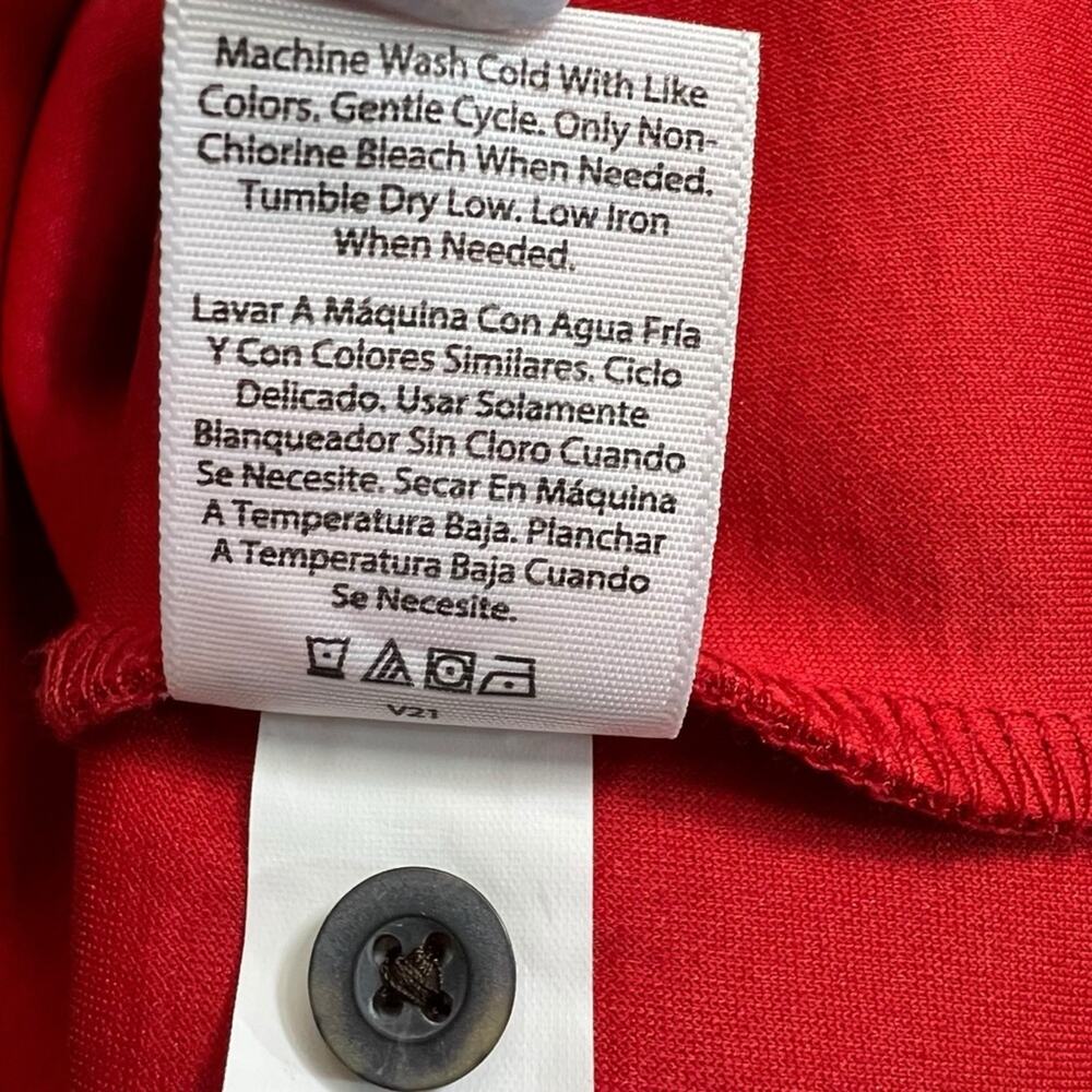 Free Assembly Dress Red Balloon Sleeve Women’s Size XS - Picture 8 of 8